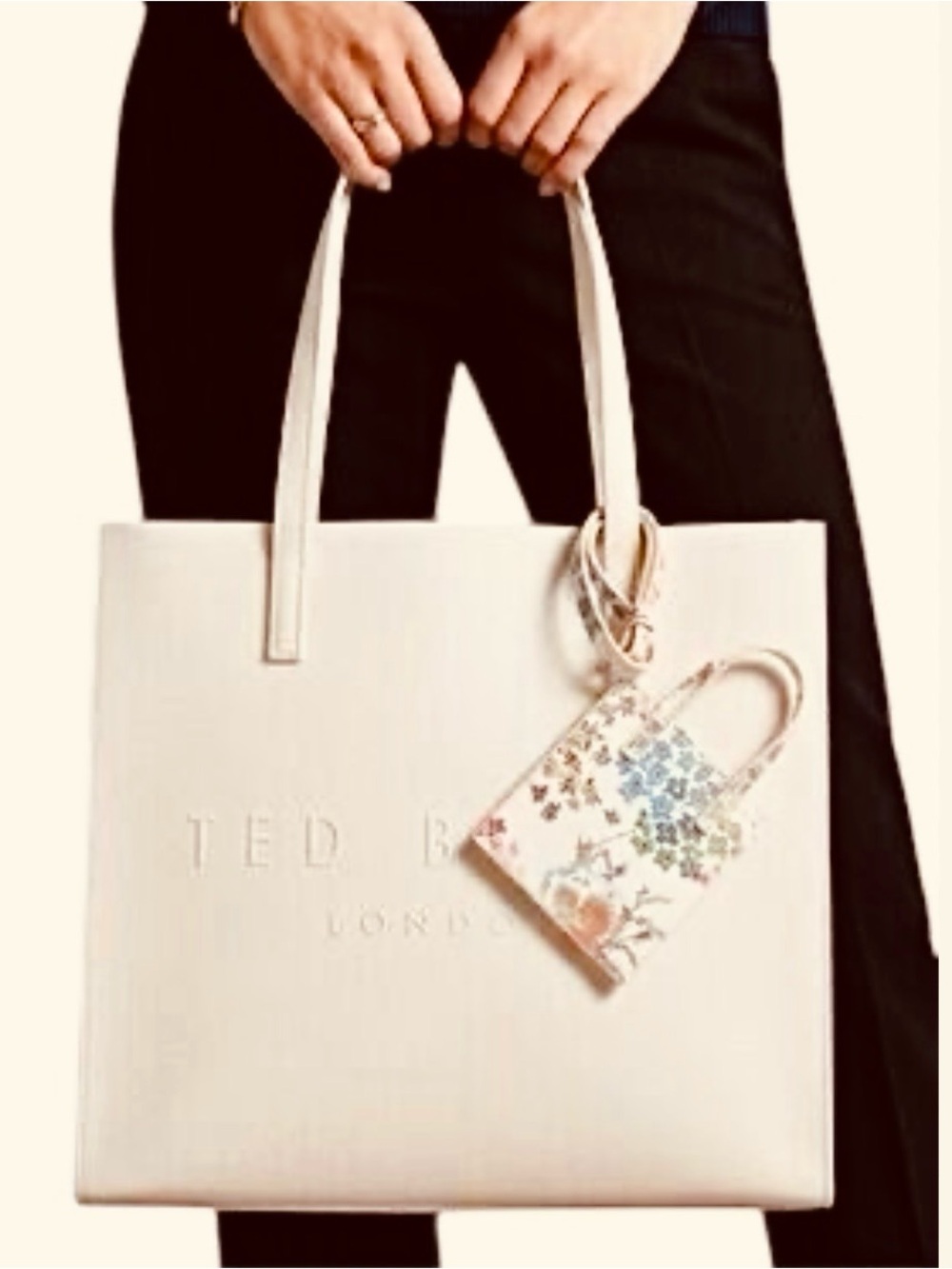Ted Baker Icon Cream Tote with Floral card holder